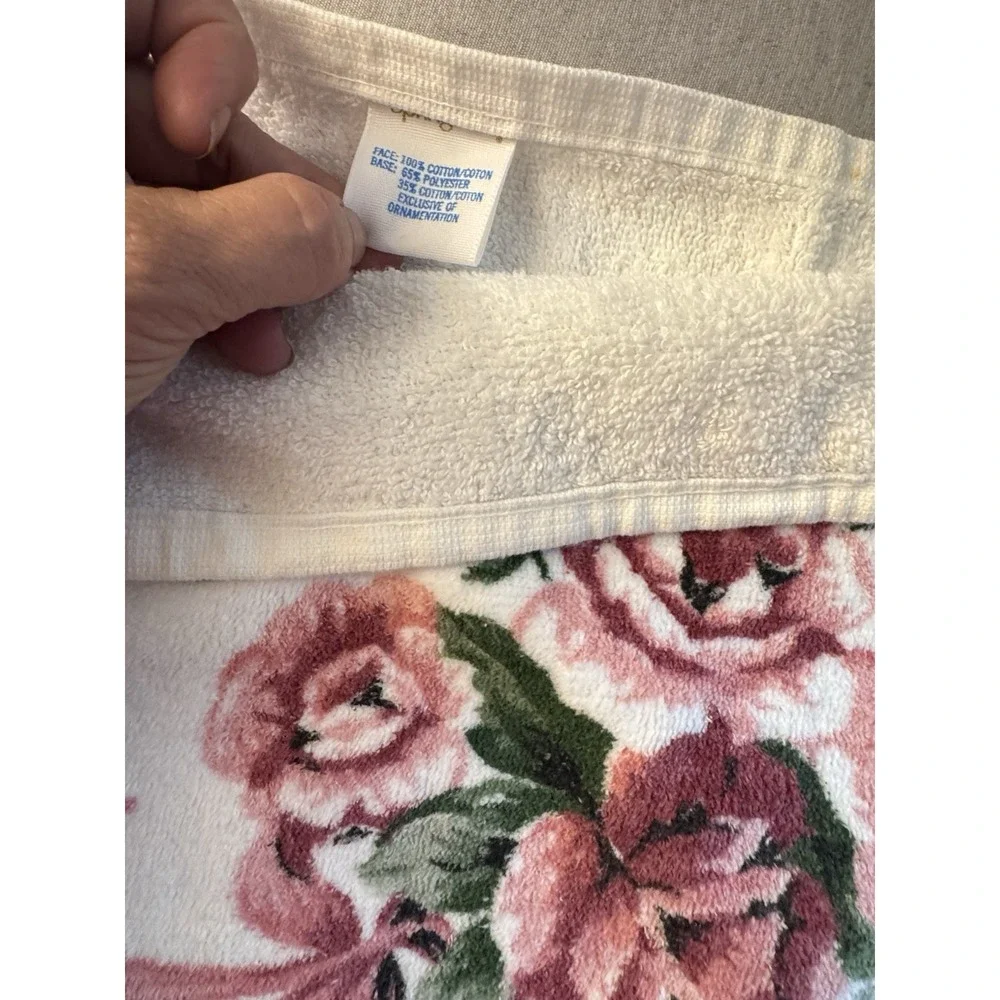 3 VTG Springmaid Flowers Floral‎ Bathroom Bath Hand Face Towel Made In USA